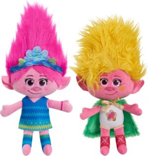 DreamWorks Trolls Band Together 8-inch Small Plush Poppy and Viva 2-Piece Set, Stuffed Animals, Kids Toys for Ages 3 Up by Just Play