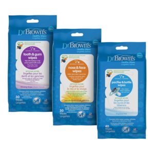 Dr. Brown’s Healthy Wipes for Babies and Toddlers, 40 Count, Variety 3 Pack
