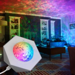 Enbrighten Galaxy Night Light Projector – Star, Aurora & Nebula Ceiling Projector with 15 Color Combinations – USB-C Powered Tabletop Light for Bedroom, Playroom, Game Room & Parties (70333)