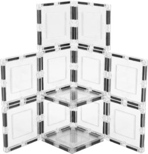 PicassoTiles Clear Transparent Magnetic Building Tiles Blocks Expansion Construction Set Magnets STEM Learning Kit Educational Toys Preschool Toddler Children Boys and Girls Ages 3+ Years