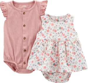 Simple Joys by Carter’s baby-girls 2-pack Sleeveless Rompers