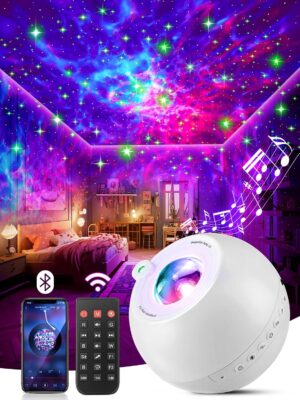 One Fire Galaxy Projector for Bedroom Adults,15 Colors+15 White Noise+Bluetooth Star Projector Galaxy Light,Kids Night Light for Kids,Star for Ceiling Skylight,Room Decor for Teen Girls,Bedroom Decor