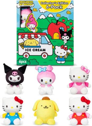 Hello Kitty and Friends 6 Pack – Miniature Plush Figure, Suffed Animal, Toy Mini Soft Figure for Kids, Girls and Boys Ages 4+
