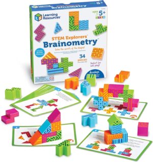 Learning Resources STEM Explorers Brainometry – 34 Pieces, Ages 5+ STEM Toys for Kids, Brain Teaser Toys and Games, Kindergarten Games,Back to School
