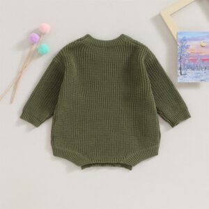 woshilaocai Baby Boy Girl Sweater Oversized Long Sleeve Romper Warm Crewneck Bodysuit Knitted Winter Clothes