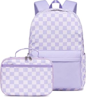 LEDAOU Kids School Backpack with Lunch Box for Boys Girls Kindergarten BookBag School Bag Preschool Toddler Backpack