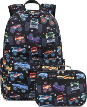 LEDAOU Kids School Backpack with Lunch Box for Boys Girls Kindergarten BookBag School Bag Preschool Toddler Backpack