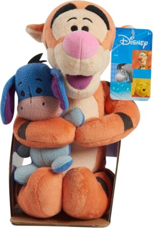 Disney Classics Lil Friends Tigger and Eeyore Plushie Stuffed Animal, Kids Toys for Ages 2 Up by Just Play