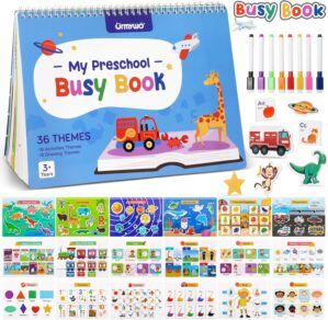 Busy Book for Toddlers – Preschool Learning Activities 36 Themes Learning Educational Coloring Books,Travel Toys for Road Trip, Montessori Autism Sensory Toys Christmas Birthday Gifts for Kids Ages 3+