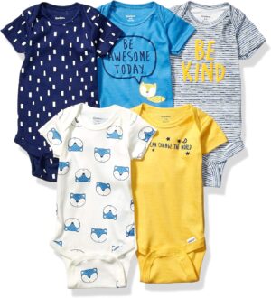 Gerber baby-boys 5-pack Short Sleeve Variety Onesies Bodysuits