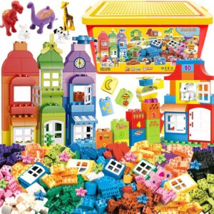 Liberty Imports Big Building Blocks 166 Pieces with Storage Organizer Box, Large Bricks Set Educational Learning Classic Construction Toy Set for Toddlers, Kids – Compatible with Duplo