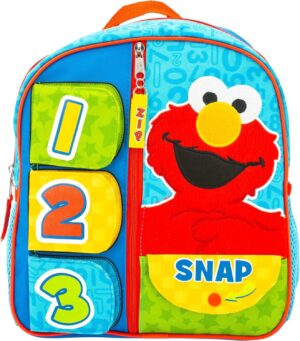 AI ACCESSORY INNOVATIONS Sesame Street Fun Interactive Backpack Mini Backpack For Kids, Boys & Girls Learning Pre-School School Bag, 12”