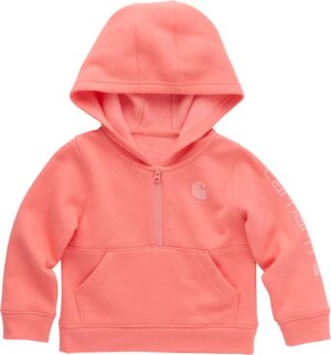 Carhartt Girls’ Long-Sleeve Half-Zip Hooded Sweatshirt
