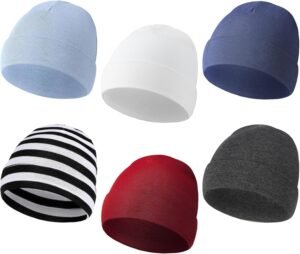 Newcotte 6 Pcs Preemie Baby Hats Cotton Preemie Caps Warm Newborn Beanie Premature Hat for Nicu Premature Boy Girl