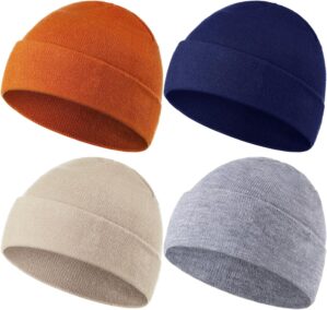 SATINIOR 4 Pieces Spring Baby Beanies Hats 0-36 Months for Unisex Spring Toddler Beanies Girl Boy Hat Warm Cap for Baby
