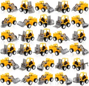 Sosation 36 Pcs Construction Engineering Trucks Small Digger Truck Toys Pull Back Vehicles Mini Excavator Toys Car Set for Kids Birthday Party Favors Boys Girls Gifts Cake Stocking Stuffers