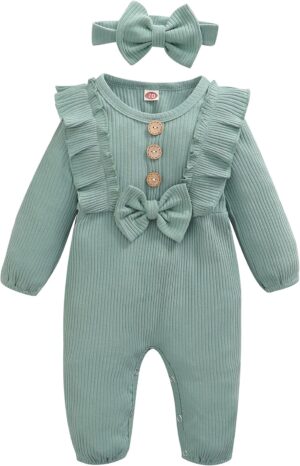 Mioglrie Newborn Baby Girl Clothes One Piece Jumpsuits Clothes Short Sleeve Rompers Summer Clothes for Baby