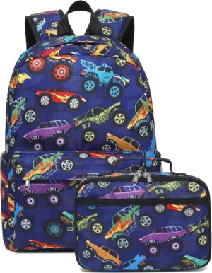 LEDAOU Kids School Backpack with Lunch Box for Boys Girls Kindergarten BookBag School Bag Preschool Toddler Backpack