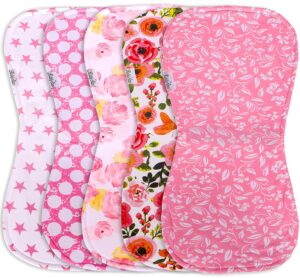 5-Pack Organic Cotton Burp Cloths, Hand Towel, Baby Towel, Washcloth – Absorbent, Multi-Purpose, Soft & Large