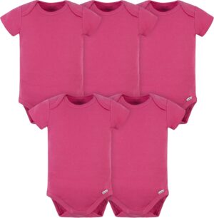 Gerber Baby 5 Pack Onesies Multi-Packs Bundle Interlock 180 Gsm