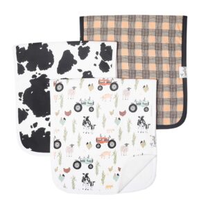 Copper Pearl Premium Baby Burp Cloths – 3-Pack Large Cotton Burp Cloths, Extra Soft Spit Up Rags with 3 Absorbent Layers, Perfect for Baby Boy and Baby Girl Gifts (21″ x 10″ Size, Jo Set)