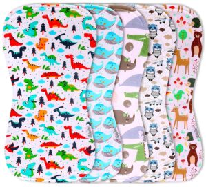 5-Pack Organic Cotton Burp Cloths, Hand Towel, Baby Towel, Washcloth – Absorbent, Multi-Purpose, Soft & Large