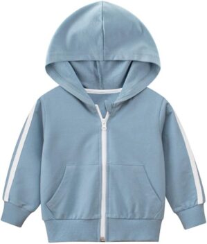 Baby Toddler Boys Girls Zip Up Hoodie Sweatshirt Unisex Cotton Hooded Jackets Coat Casual Fall Shirts Tops