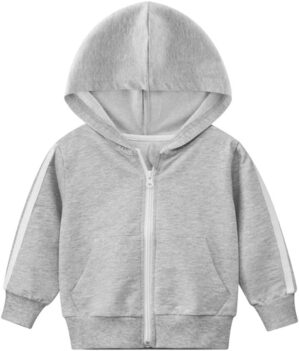 Baby Toddler Boys Girls Zip Up Hoodie Sweatshirt Unisex Cotton Hooded Jackets Coat Casual Fall Shirts Tops