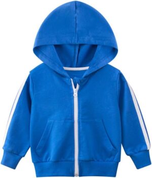 Baby Toddler Boys Girls Zip Up Hoodie Sweatshirt Unisex Cotton Hooded Jackets Coat Casual Fall Shirts Tops