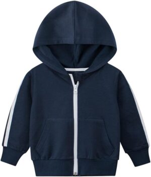 Baby Toddler Boys Girls Zip Up Hoodie Sweatshirt Unisex Cotton Hooded Jackets Coat Casual Fall Shirts Tops