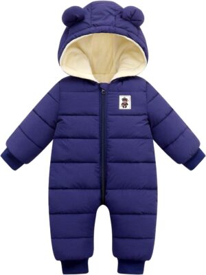 Happy Cherry Baby Snowsuit Winter Coat Warm Hoodie Romper Puffer Jacket