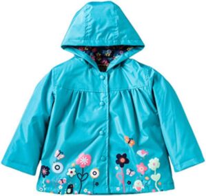 Baby Toddler Girl Boy Winter Fall Raincoat Hoodie Jacket Coat 1-5 Years,Kids Floral Print Windbreaker Outerwear