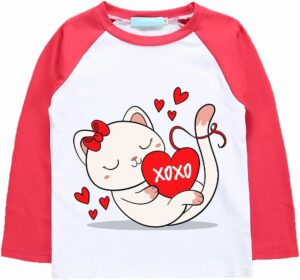 Big Sister Shirt for Toddler Girls Love Heart T-Shirts Raglan Long Sleeve Cotton Tops Birth Clothes 2-8 Years