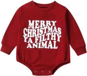 Baby Girl Boy Christmas Outfit My First Christmas Sweater Sweatshirt Shirt Bubble Romper Onesie Santa Clothes