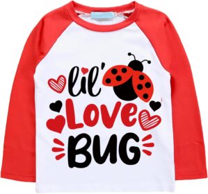 Big Sister Shirt for Toddler Girls Love Heart T-Shirts Raglan Long Sleeve Cotton Tops Birth Clothes 2-8 Years