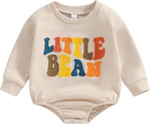 FYBITBO Baby Girl Boy Crewneck Sweatshirt Bubble Romper Long Sleeve Shirt Onesie Valentines Outfit Fall Clothes