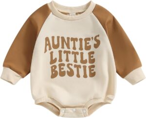 FYBITBO Baby Girl Boy Crewneck Sweatshirt Bubble Romper Long Sleeve Shirt Onesie Valentines Outfit Fall Clothes