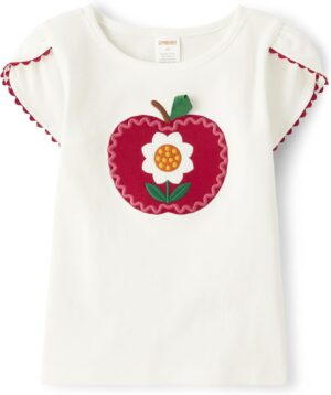 Gymboree Girls’ and Toddler Embroidered Graphic Long Sleeve T-Shirts