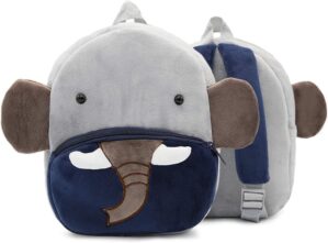 Toddler Backpack for Boys and Girls, Cute Soft Plush Animal Cartoon Mini Backpack Little For Kids 2-6 Years (Elephant)