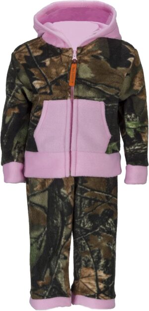 TrailCrest Treel Infant – Toddler Camo Full Zip Hoodie Sweatshirt Fleece Jacket & Pants Set