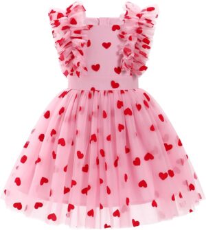 Kids Girls Confetti Birthday Princess Dress Ruffle Sleeve Boho Cake Smash Photo Shoot Outfit 3-10T