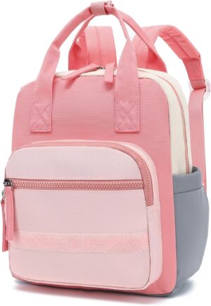 CAMTOP Cute Kids Toddler Backpack Girls Small 3D Cartoon School Bookbags Age 1-3 Daycare Nursary Travel Bags (Gray Pink)