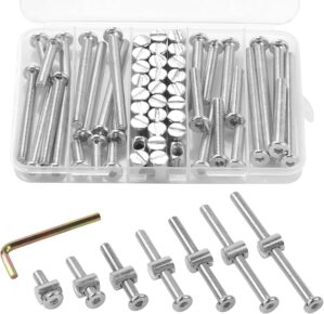 Crib Screws,28Sets Baby Bed Crib Screws Hardware Replacement Kit,Bunk Bed Bolts Hex Socket Cap Screws Bolt with Barrel Nuts/Wrenches for Beds Furniture Headboards M6x20mm/30mm/40mm/50mm/60mm/70mm/80mm