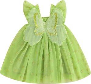 Toddler Baby Girl Butterfly Wings Dress Kids Girls Tulle Butterfly Wing Skirt Princess Sleeveless Birthday Tutu Party Dress