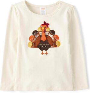 Gymboree Girls’ and Toddler Embroidered Graphic Long Sleeve T-Shirts
