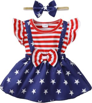 Newborn Baby Girl Clothes Infant Dress Outfit Summer Romper Jumpsuit Headband Overall Skirt Clothing Set