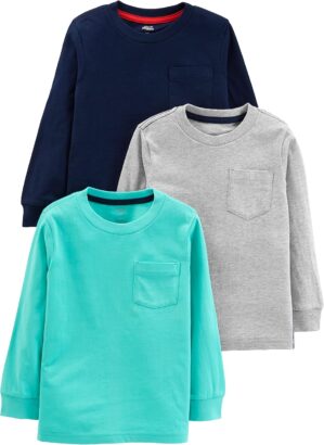 Simple Joys by Carter’s Boys’ 3-Pack Long Sleeve Shirts