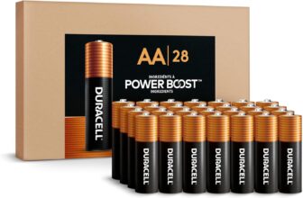 Duracell Coppertop AA Alkaline Batteries with POWER BOOST Ingredients, 28 Count (Pack of 1), Long-Lasting Alkaline, Re-closable for Quick Access and Organized Storage