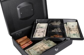 BARSKA 12-Inch Cash Box with Key Lock , Black