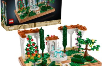 LEGO Icons Fountain Garden Building Set – DIY Kit for Adults, Ages 18+ – Miniature Craft Building Blocks for Home Decor, Display – Gift for Birthday – with Cypress Trees and Grape Vines – 10359